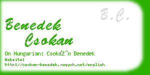 benedek csokan business card